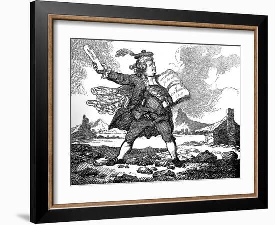 The Journalist with a View of Auchinleck or the Land of Stones, C 1786-Thomas Rowlandson-Framed Giclee Print