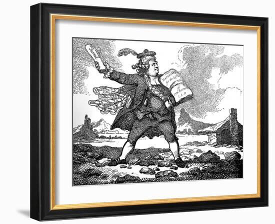 The Journalist with a View of Auchinleck or the Land of Stones, C 1786-Thomas Rowlandson-Framed Giclee Print