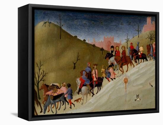 The Journey of the Magi, c.1433-5-Sassetta-Framed Premier Image Canvas