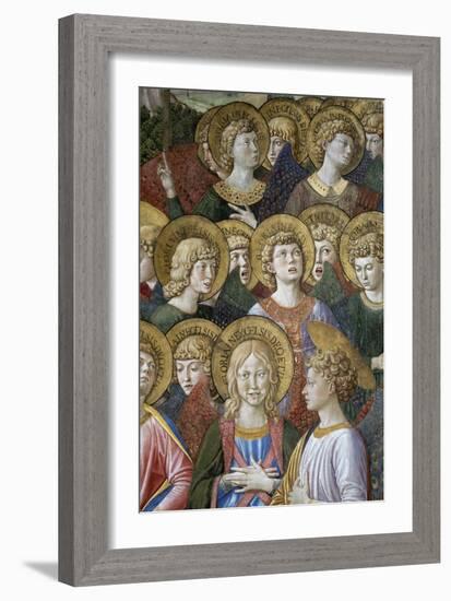 The Journey of the Magi to Bethlehem. Detail: Angels. 1459 - 60-Benozzo Gozzoli-Framed Giclee Print