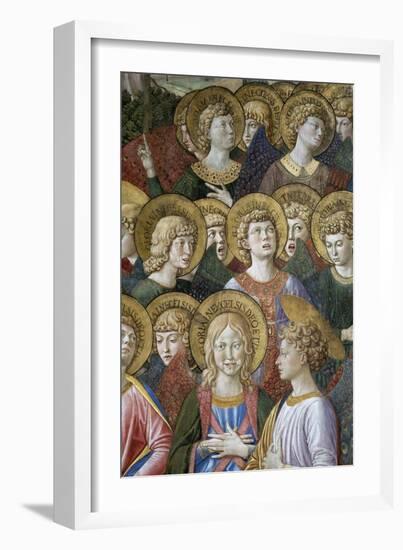 The Journey of the Magi to Bethlehem. Detail: Angels. 1459 - 60-Benozzo Gozzoli-Framed Giclee Print