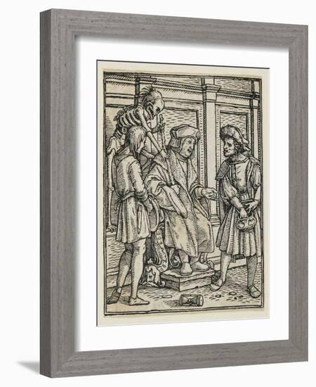 The Judge from Dance of Death (Lyons), 1538, 1523-1526-Hans Holbein the Younger-Framed Giclee Print