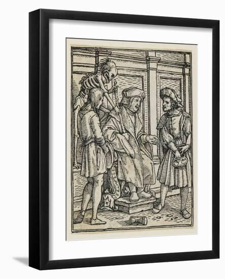 The Judge from Dance of Death (Lyons), 1538, 1523-1526-Hans Holbein the Younger-Framed Giclee Print