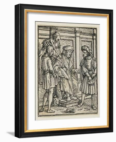 The Judge from Dance of Death (Lyons), 1538, 1523-1526-Hans Holbein the Younger-Framed Giclee Print