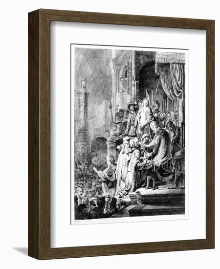 The Judgement of Christ, C.1636 (Etching)-Rembrandt van Rijn-Framed Giclee Print