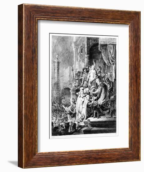 The Judgement of Christ, C.1636 (Etching)-Rembrandt van Rijn-Framed Giclee Print