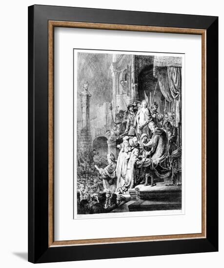 The Judgement of Christ, C.1636 (Etching)-Rembrandt van Rijn-Framed Giclee Print