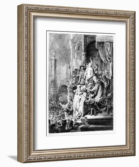 The Judgement of Christ, C.1636 (Etching)-Rembrandt van Rijn-Framed Premium Giclee Print