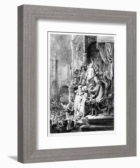 The Judgement of Christ, C.1636 (Etching)-Rembrandt van Rijn-Framed Premium Giclee Print
