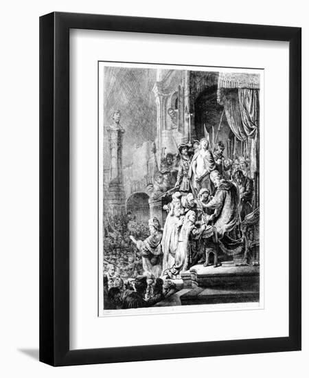 The Judgement of Christ, C.1636 (Etching)-Rembrandt van Rijn-Framed Premium Giclee Print