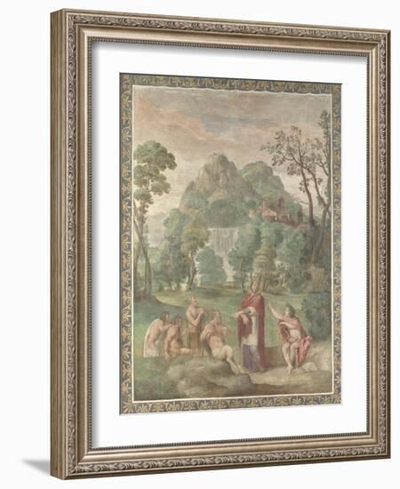 The Judgement of Midas, 1616-18-Domenichino-Framed Giclee Print