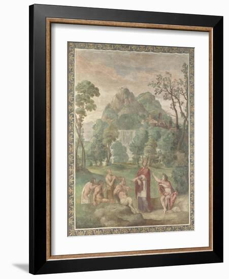 The Judgement of Midas (Fresco from Villa Aldobrandin), 1617-1618-Domenichino-Framed Giclee Print