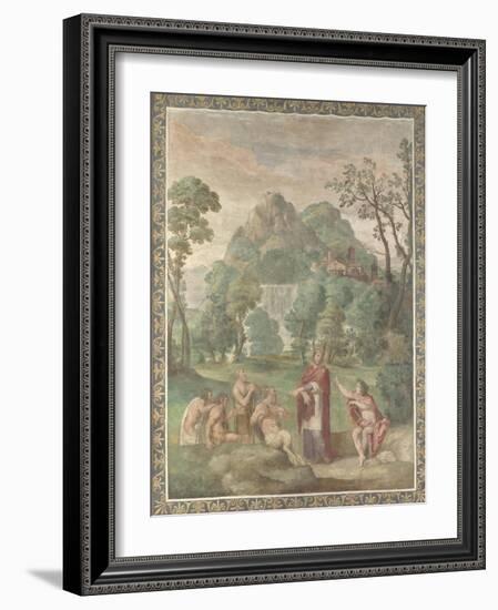 The Judgement of Midas (Fresco from Villa Aldobrandin), 1617-1618-Domenichino-Framed Giclee Print