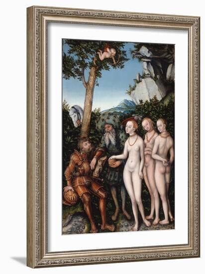 The Judgement of Paris, 1530-Lucas Cranach the Elder-Framed Giclee Print