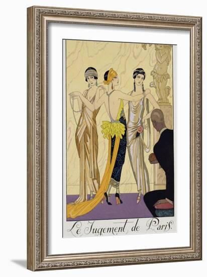 The Judgement of Paris, 1920-30-Georges Barbier-Framed Giclee Print