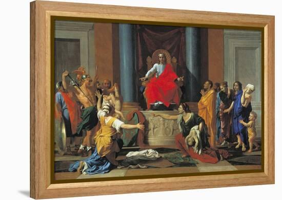 The Judgement of Solomon, 1649-Nicolas Poussin-Framed Premier Image Canvas