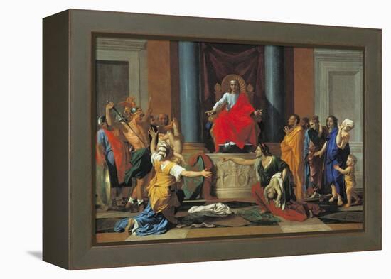 The Judgement of Solomon, 1649-Nicolas Poussin-Framed Premier Image Canvas