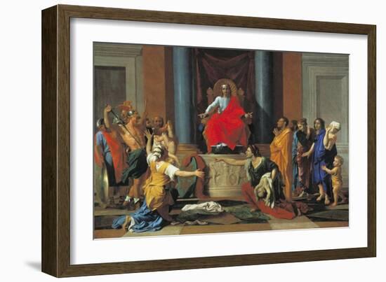 The Judgement of Solomon, 1649-Nicolas Poussin-Framed Giclee Print