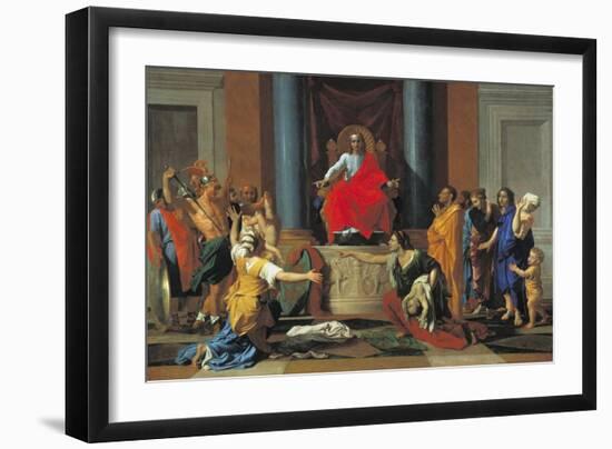 The Judgement of Solomon, 1649-Nicolas Poussin-Framed Giclee Print