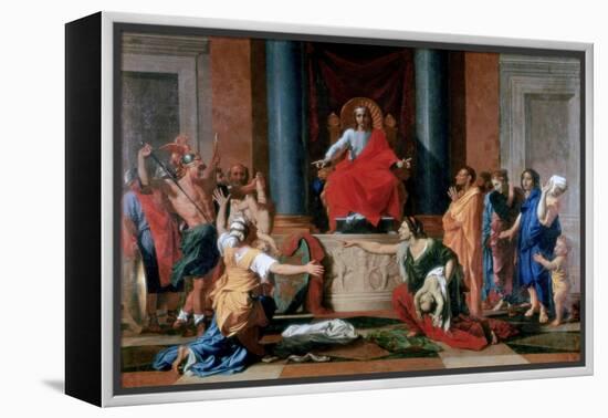 The Judgement of Solomon, 1649-Nicolas Poussin-Framed Premier Image Canvas