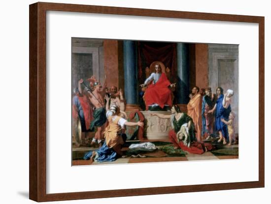 The Judgement of Solomon, 1649-Nicolas Poussin-Framed Giclee Print