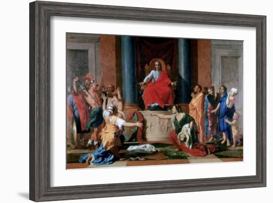 The Judgement of Solomon, 1649-Nicolas Poussin-Framed Giclee Print