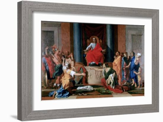 The Judgement of Solomon, 1649-Nicolas Poussin-Framed Giclee Print