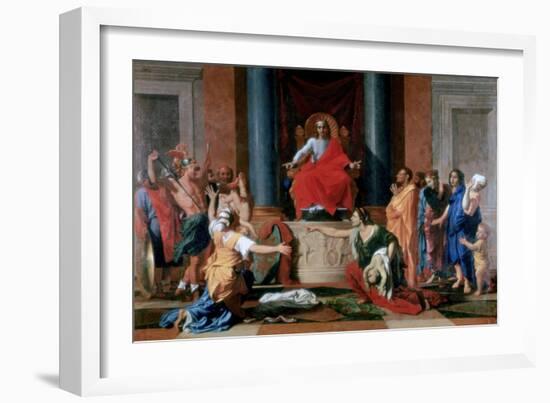 The Judgement of Solomon, 1649-Nicolas Poussin-Framed Giclee Print