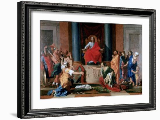 The Judgement of Solomon, 1649-Nicolas Poussin-Framed Giclee Print