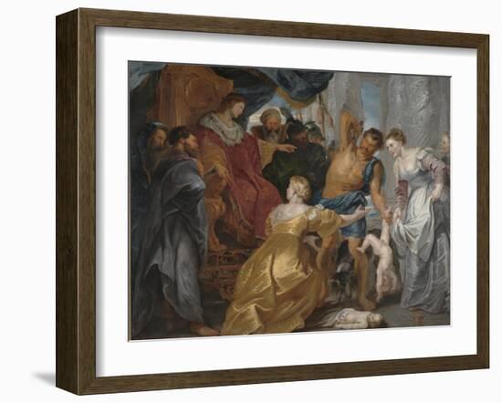 The Judgement of Solomon, c. 1617-Peter Paul Rubens-Framed Giclee Print