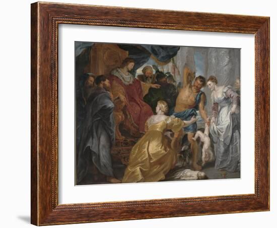 The Judgement of Solomon, c. 1617-Peter Paul Rubens-Framed Giclee Print