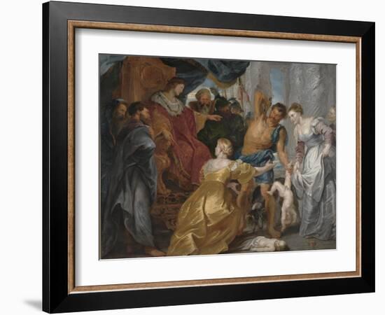 The Judgement of Solomon, c. 1617-Peter Paul Rubens-Framed Giclee Print