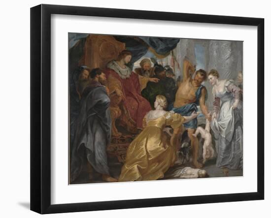 The Judgement of Solomon, c. 1617-Peter Paul Rubens-Framed Giclee Print