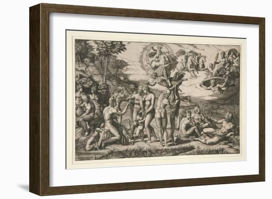 The Judgment of Paris, after Raphael, c.1510-20-Marcantonio Raimondi-Framed Giclee Print