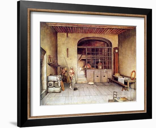 The Jules Blanc Bakery in Grenoble (Oil on Canvas)-French School-Framed Giclee Print