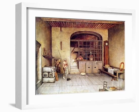 The Jules Blanc Bakery in Grenoble (Oil on Canvas)-French School-Framed Giclee Print