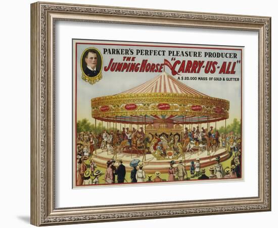 The Jumping Horse "Carry-Us-All" Carnival Poster-null-Framed Giclee Print