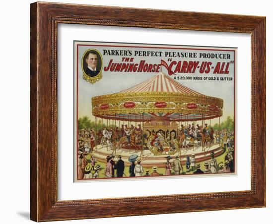 The Jumping Horse "Carry-Us-All" Carnival Poster-null-Framed Giclee Print