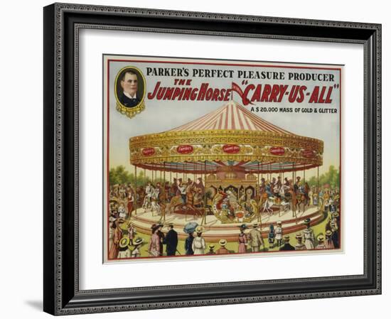The Jumping Horse "Carry-Us-All" Carnival Poster-null-Framed Giclee Print