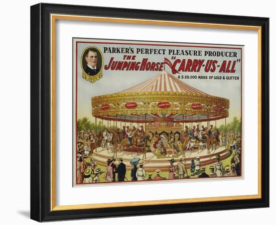 The Jumping Horse "Carry-Us-All" Carnival Poster-null-Framed Giclee Print