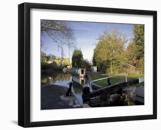 The Junction of the Stratford and Grand Union Canals, Kingswood Junction, Lapworth, Midlands-David Hughes-Framed Photographic Print