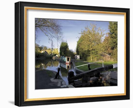 The Junction of the Stratford and Grand Union Canals, Kingswood Junction, Lapworth, Midlands-David Hughes-Framed Photographic Print