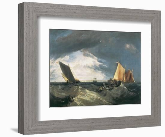 The Junction of the Thames and the Medway-J. M. W. Turner-Framed Art Print