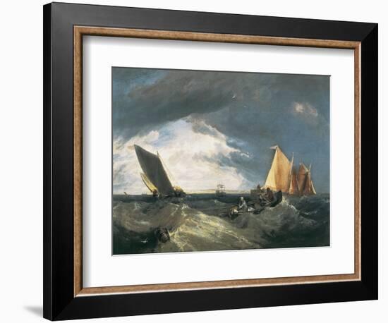 The Junction of the Thames and the Medway-J. M. W. Turner-Framed Art Print