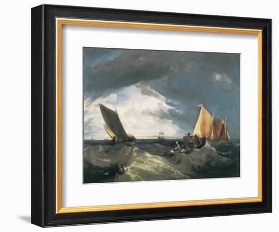 The Junction of the Thames and the Medway-J. M. W. Turner-Framed Art Print