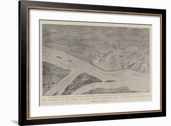 The Junction of the White and Blue Niles, Bird'S-Eye View of Omdurman and Khartoum-null-Framed Giclee Print