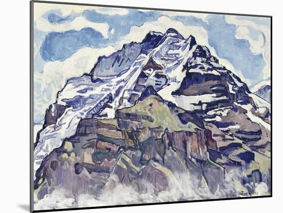 The Jungfrau, as Seen from Muerren-Ferdinand Hodler-Mounted Giclee Print