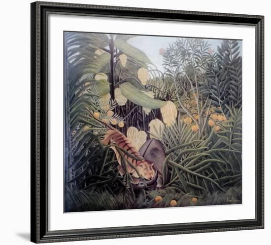 The Jungle, Tiger Attacking a Buffalo-Henri Rousseau-Framed Art Print