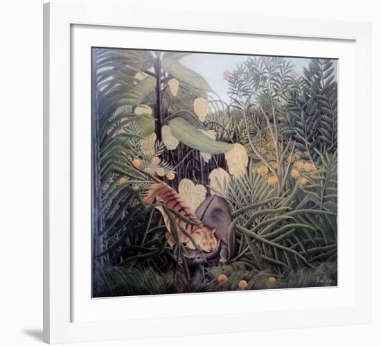 The Jungle, Tiger Attacking a Buffalo-Henri Rousseau-Framed Art Print