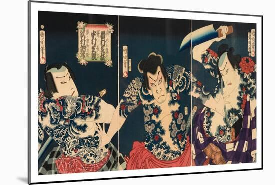 The Kabuki Actors, 1868-Toyohara Kunichika-Mounted Giclee Print